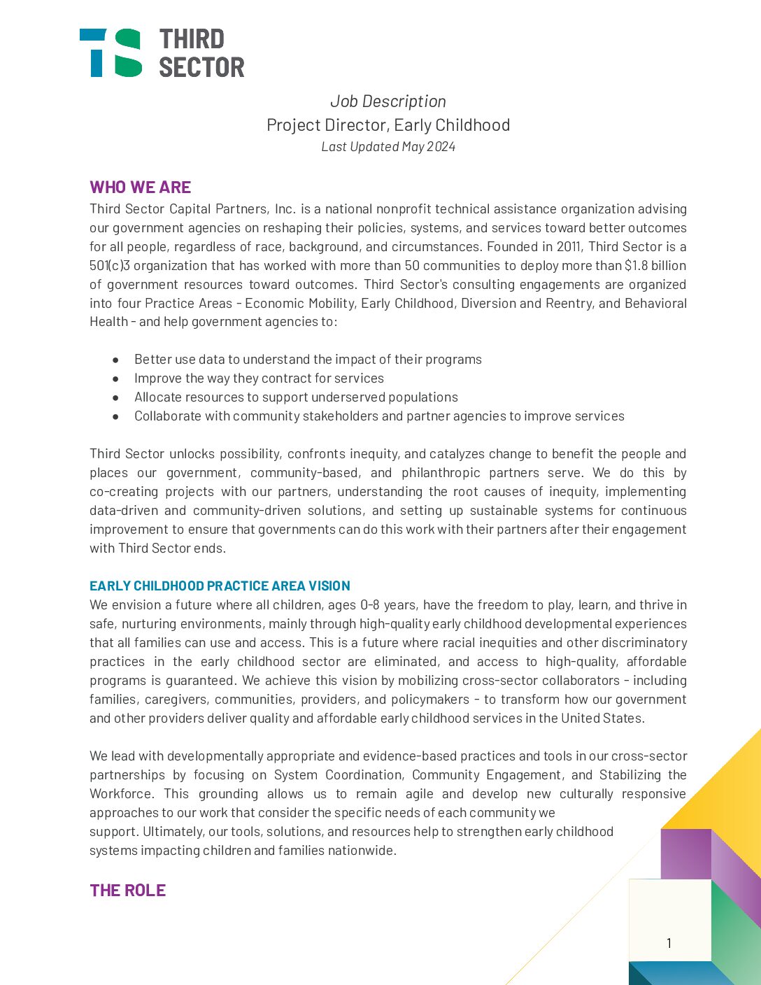 2024 Early Childhood Project Director Job Posting | Third Sector 