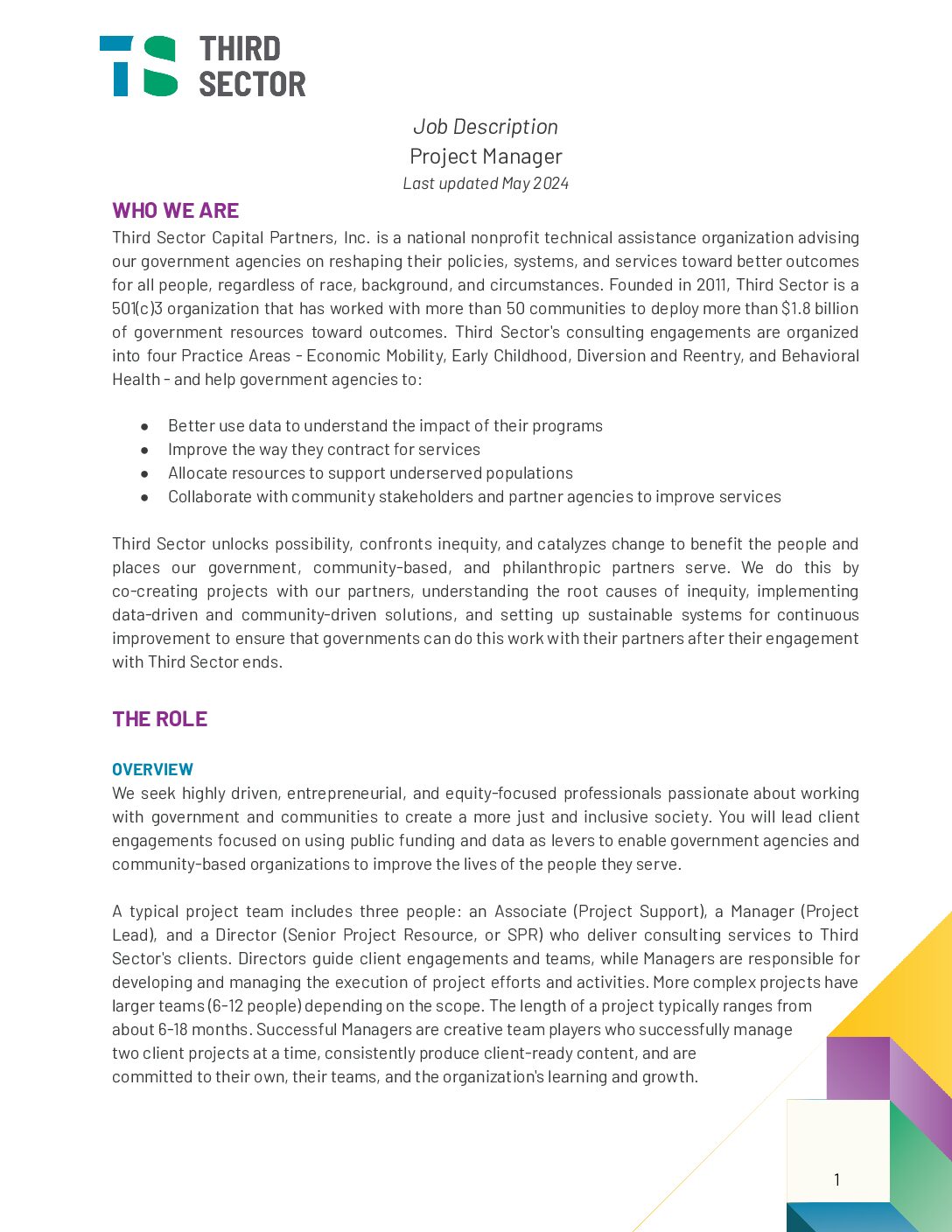 2024 Project Manager Job Posting | Third Sector Capital 
